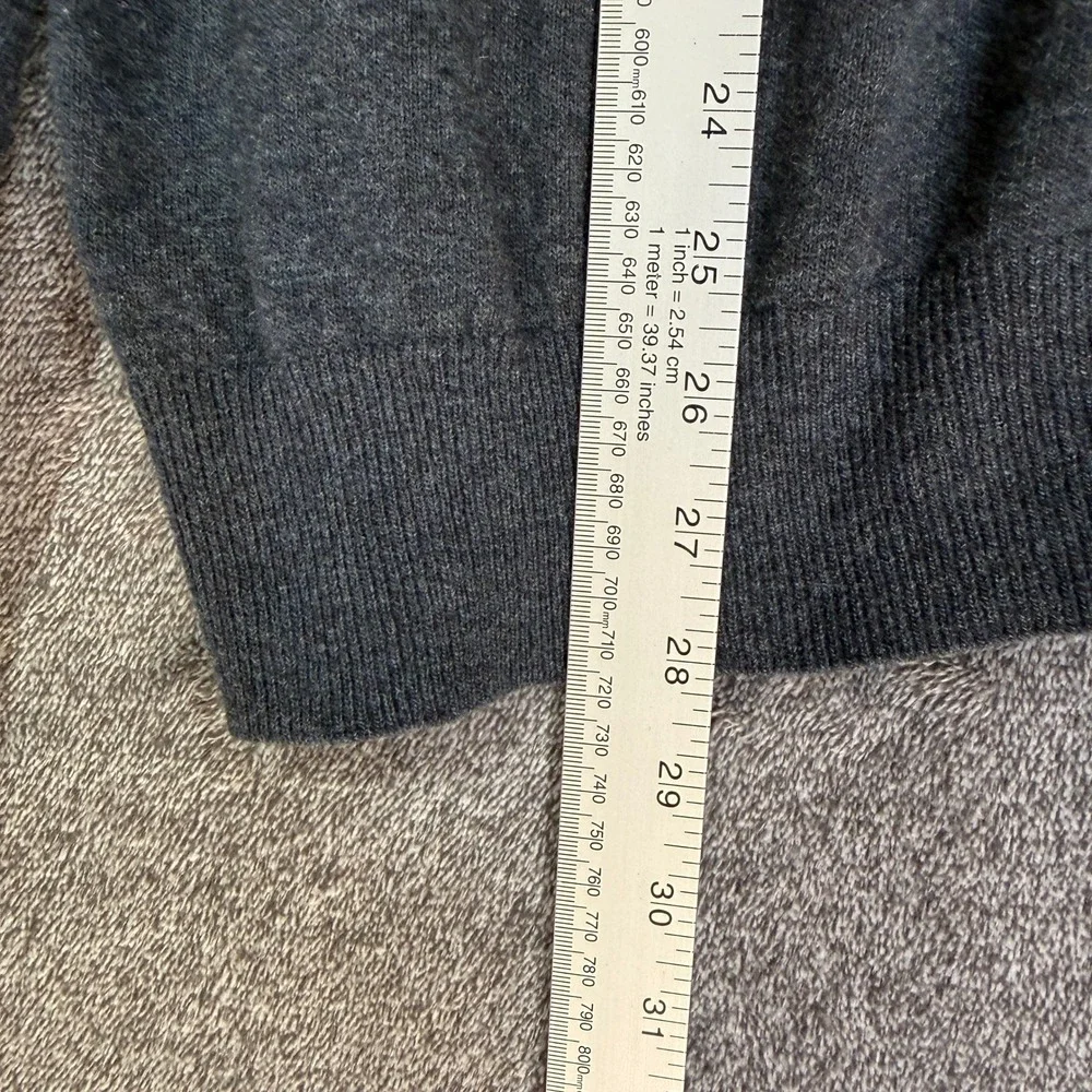 Banana Republic Mens Wool Blend Crewneck Sweater Elbow Patches Gray Large